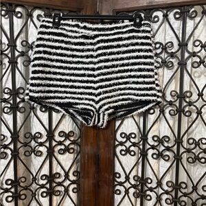 Black and White Striped “Booty” Shorts